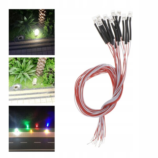 10 Stück 3 mm vorverkabelte RGB-LEDs 12 Zoll mit schnellem Farbwechsel 3 V