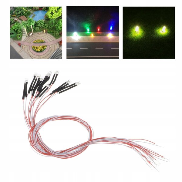 10 Stück 3 mm vorverkabelte RGB-LEDs 12 Zoll mit schnellem Farbwechsel 3 V