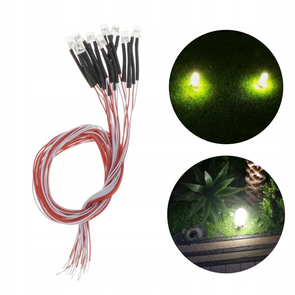 10 Stück 3 mm vorverkabelte RGB-LEDs 12 Zoll mit schnellem Farbwechsel 3 V