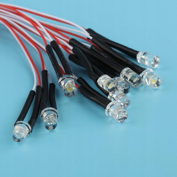 10 Stück 3 mm vorverkabelte RGB-LEDs 12 Zoll mit schnellem Farbwechsel 3 V