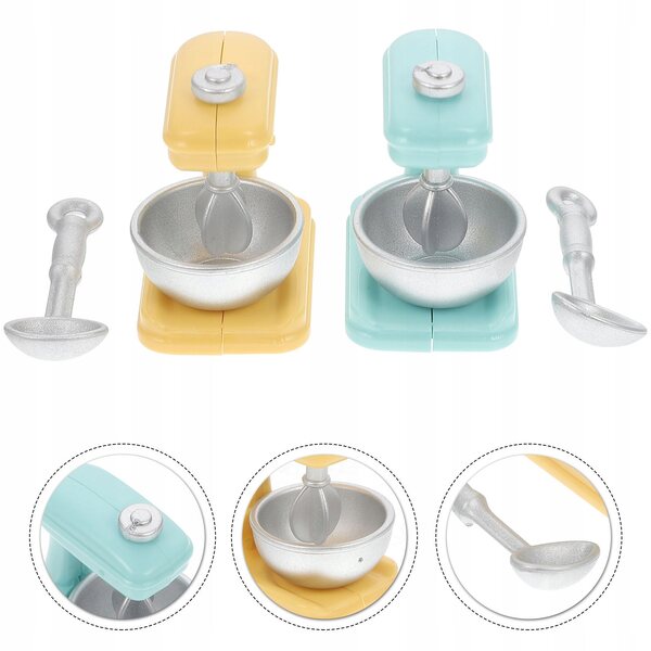 Set di 2 mini mixer giocattolo educativi per bambini in ABS colorati