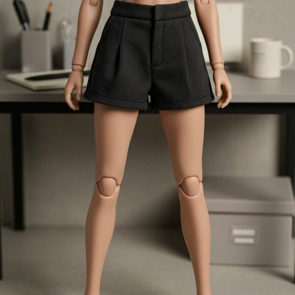 Qianly Pantaloncini Miniatura Casual Taglio Alto per Action Figure 1/6 Grigio Chiaro