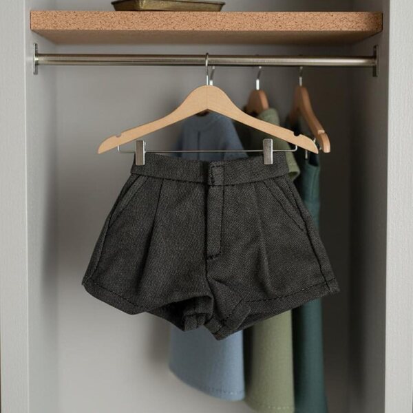 Qianly Pantaloncini Miniatura Casual Taglio Alto per Action Figure 1/6 Grigio Chiaro