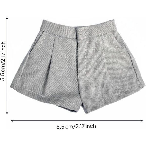 Qianly Pantaloncini Miniatura Casual Taglio Alto per Action Figure 1/6 Grigio Chiaro