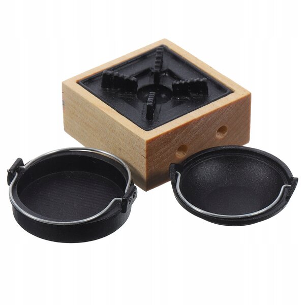 Set Miniature di Cucina in Legno e Metallo per Casa delle Bambole Realistico