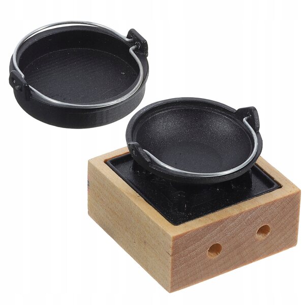 Set Miniature di Cucina in Legno e Metallo per Casa delle Bambole Realistico