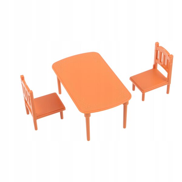Mini Set Tavolo e Sedie in Plastica per Casa delle Bambole - Realistico e Leggero