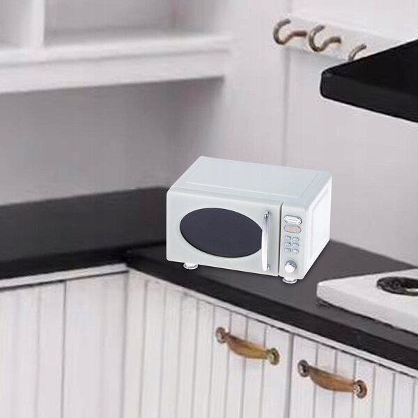 Mini cucina microonde per casa delle bambole 1:12 bianca, accessorio realistico