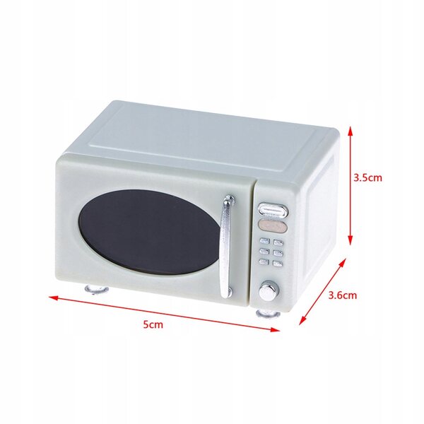 Mini cucina microonde per casa delle bambole 1:12 bianca, accessorio realistico