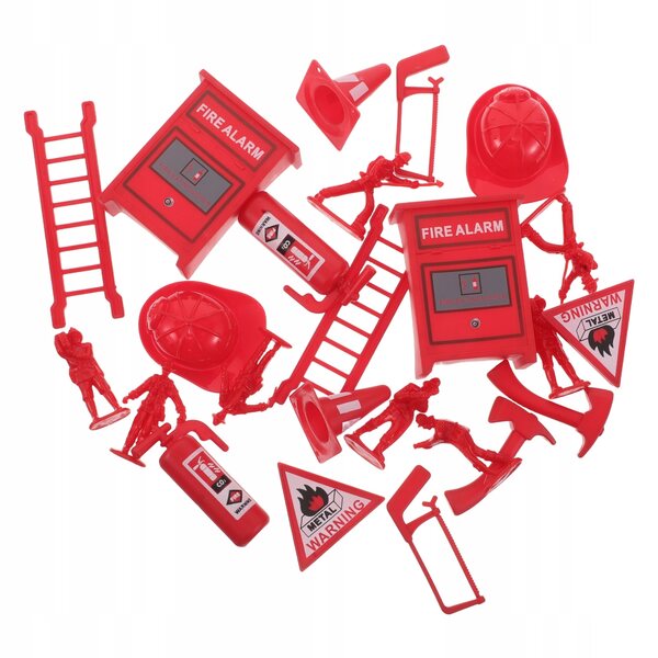 Feuerwehr-Spielzeugset aus Kunststoff, realistisches Zubehör für Kinder-Rollenspiele
