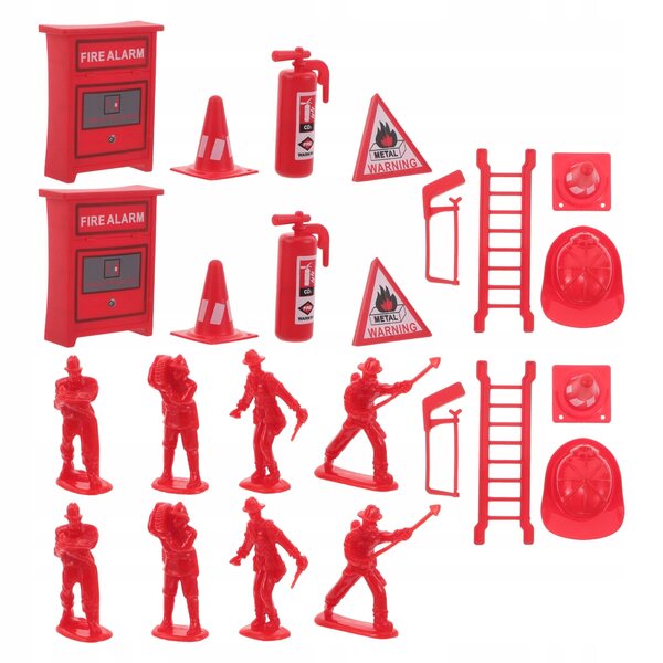Feuerwehr-Spielzeugset aus Kunststoff, realistisches Zubehör für Kinder-Rollenspiele