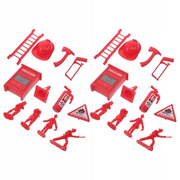 Feuerwehr-Spielzeugset aus Kunststoff, realistisches Zubehör für Kinder-Rollenspiele