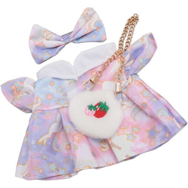 KKPLZZ Vestiti per Bambole in Peluche 20 cm in Cotone e Stoffa con Sacchetto Fragole