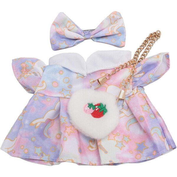 KKPLZZ Vestiti per Bambole in Peluche 20 cm in Cotone e Stoffa con Sacchetto Fragole