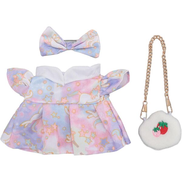 KKPLZZ Vestiti per Bambole in Peluche 20 cm in Cotone e Stoffa con Sacchetto Fragole