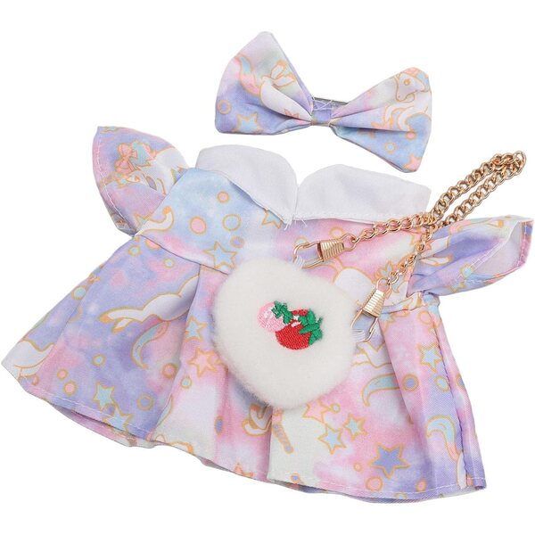 KKPLZZ Vestiti per Bambole in Peluche 20 cm in Cotone e Stoffa con Sacchetto Fragole