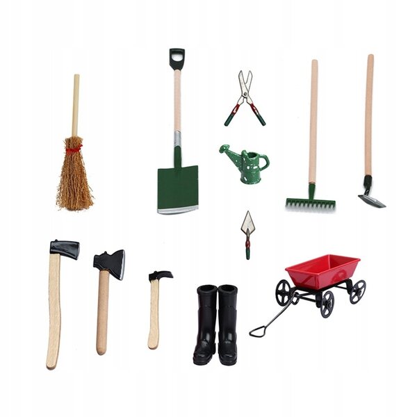 Buntes Mini-Gartengeräte-Set für Puppenhaus und Feengarten