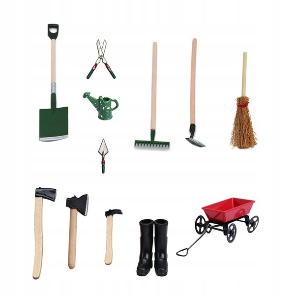 Buntes Mini-Gartengeräte-Set für Puppenhaus und Feengarten