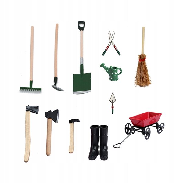 Buntes Mini-Gartengeräte-Set für Puppenhaus und Feengarten