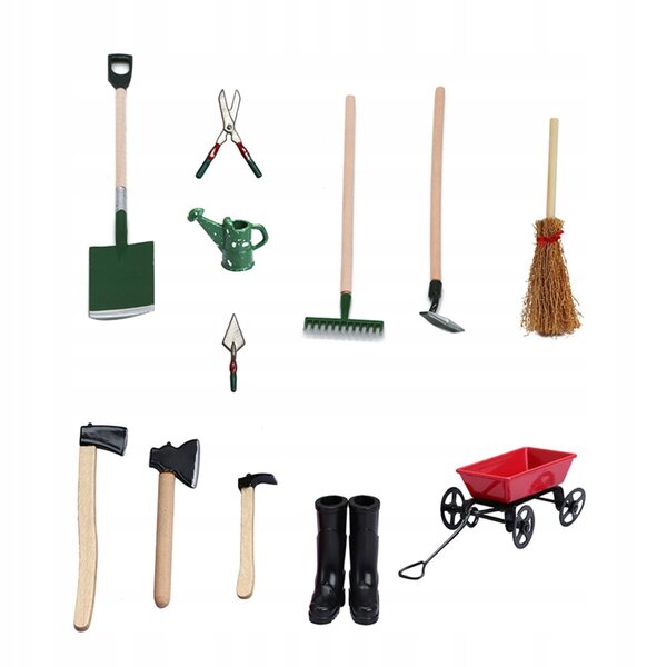 Buntes Mini-Gartengeräte-Set für Puppenhaus und Feengarten
