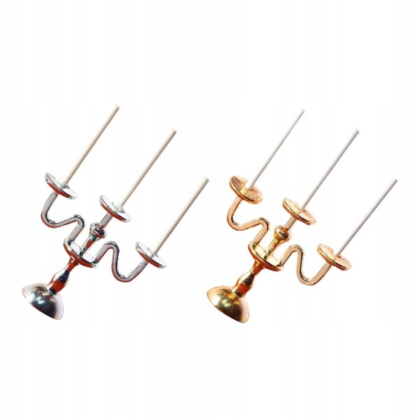 Coppia di Mini Candelabri Decorativi in Metallo per Casa e Collezionismo
