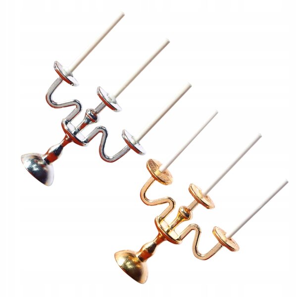 Coppia di Mini Candelabri Decorativi in Metallo per Casa e Collezionismo