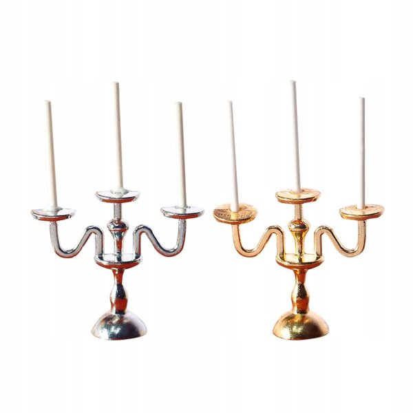 Coppia di Mini Candelabri Decorativi in Metallo per Casa e Collezionismo