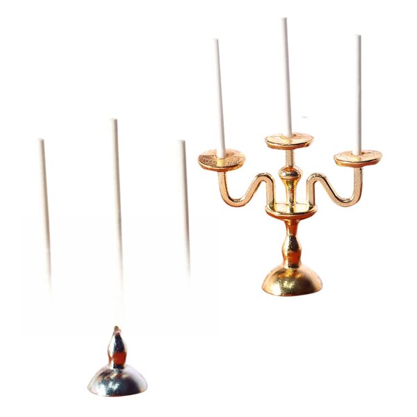 Coppia di Mini Candelabri Decorativi in Metallo per Casa e Collezionismo