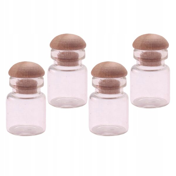 Set 4 Mini Bottiglie in Vetro Decorativo per Casa e Camera da Letto