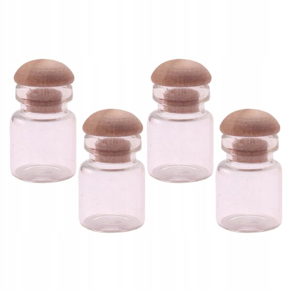 Set 4 Mini Bottiglie in Vetro Decorativo per Casa e Camera da Letto