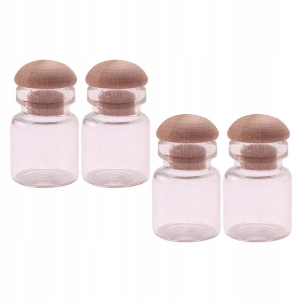 Set 4 Mini Bottiglie in Vetro Decorativo per Casa e Camera da Letto