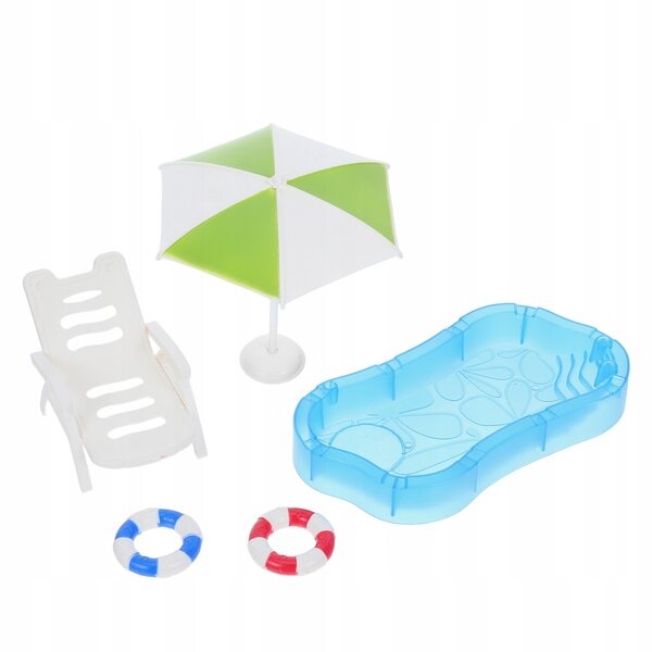 Miniatur-Strandmöbel-Set mit Pool- und Puppenhauszubehör