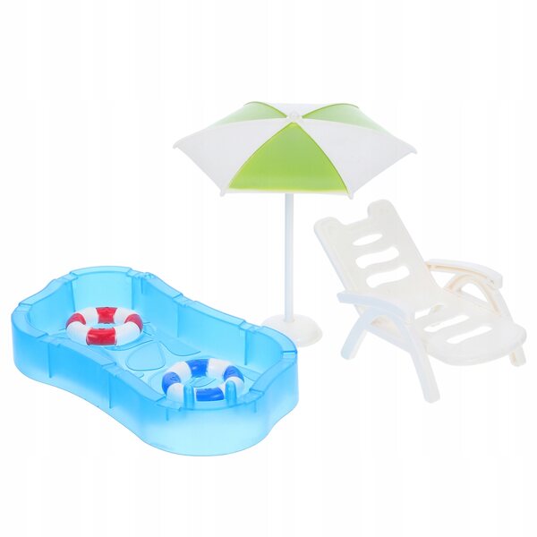 Miniatur-Strandmöbel-Set mit Pool- und Puppenhauszubehör