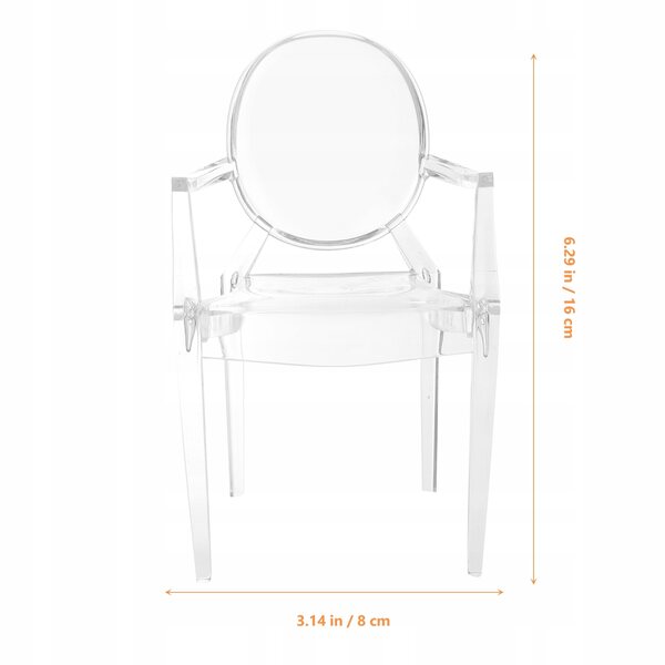 Mini Poltrona Decorativa in Plastica Bianca per Casa delle Bambole 9x8x16 cm