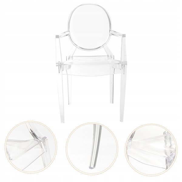Mini Poltrona Decorativa in Plastica Bianca per Casa delle Bambole 9x8x16 cm