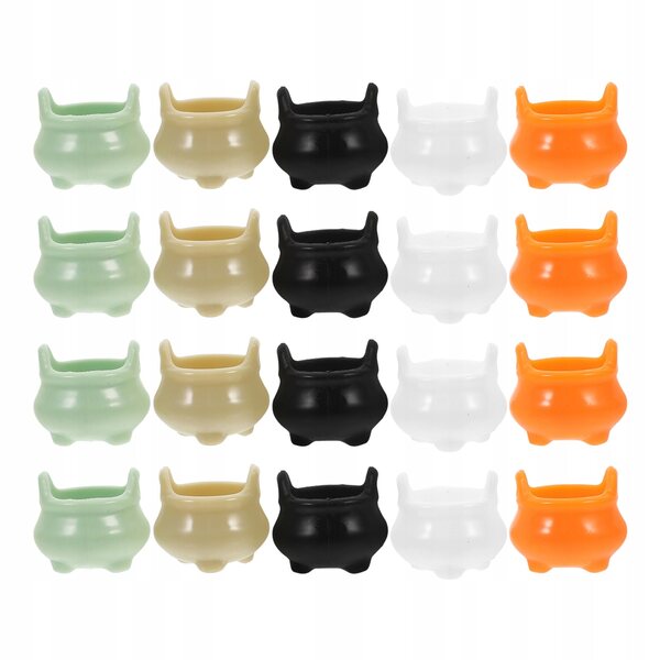 Set di 20 Mini Calderoni delle Streghe in Plastica per Decorazioni Halloween