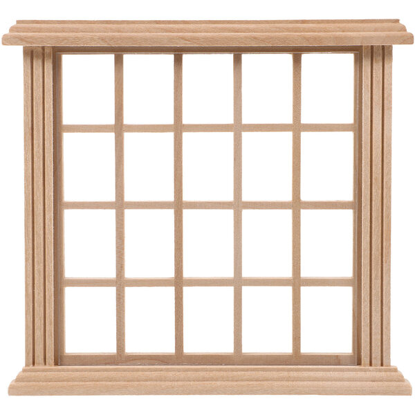 Mini finestra in legno per casetta delle bambole decorativa beige 14x13 cm