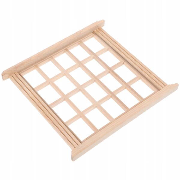Mini finestra in legno per casetta delle bambole decorativa beige 14x13 cm