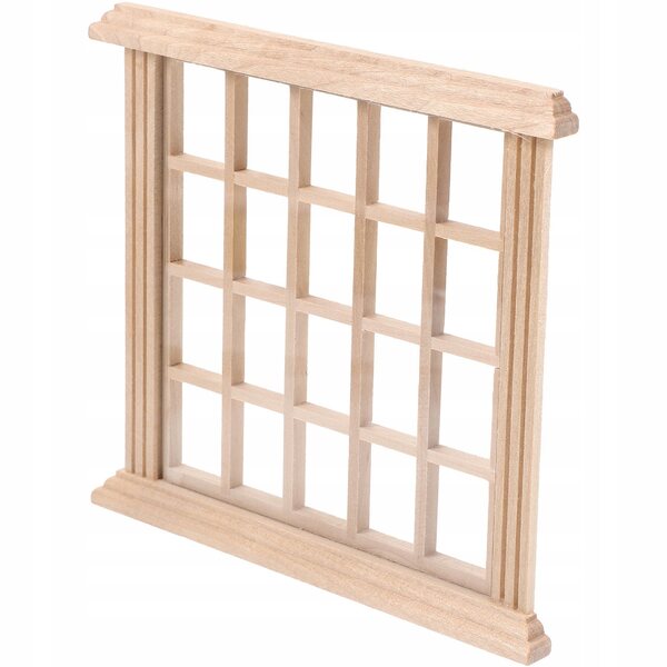 Mini finestra in legno per casetta delle bambole decorativa beige 14x13 cm