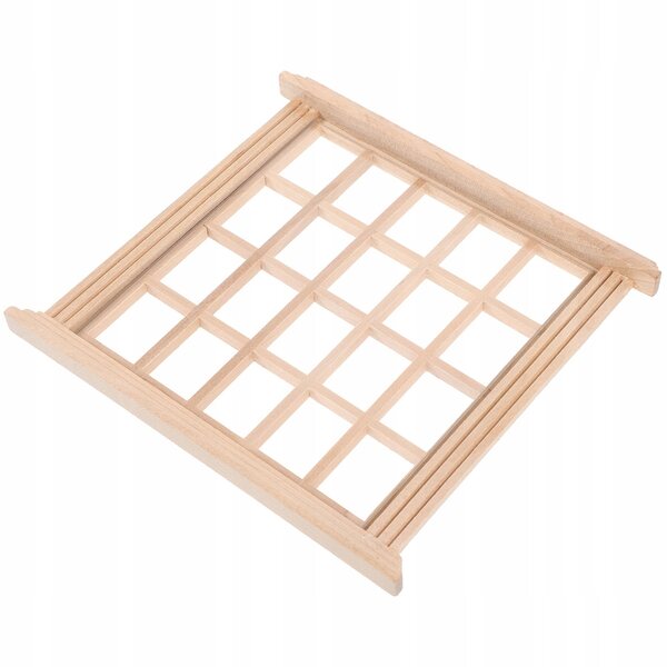 Mini finestra in legno per casetta delle bambole decorativa beige 14x13 cm