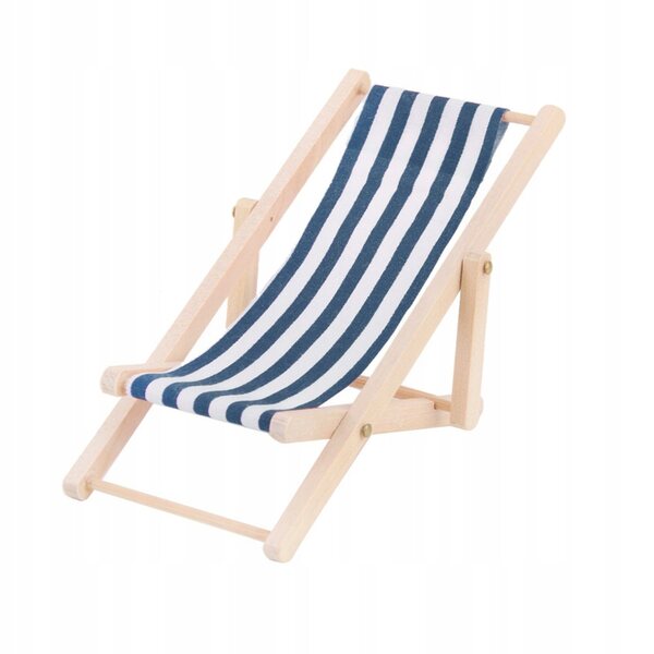 Set miniatura mobili in legno con poltrone e tavolino pieghevole blu per bambini