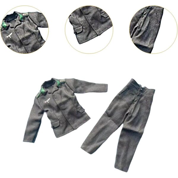 Vestiti per Bambole 1/6 Guohetuk Cappotto e Pantaloni in Tessuto Elegante