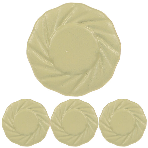 Set 4 mini piatti verdi in plastica per casa delle bambole, accessori decorativi