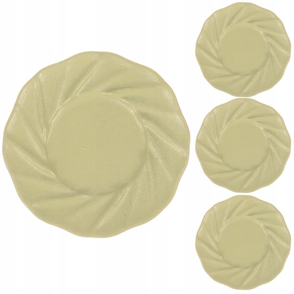 Set 4 mini piatti verdi in plastica per casa delle bambole, accessori decorativi
