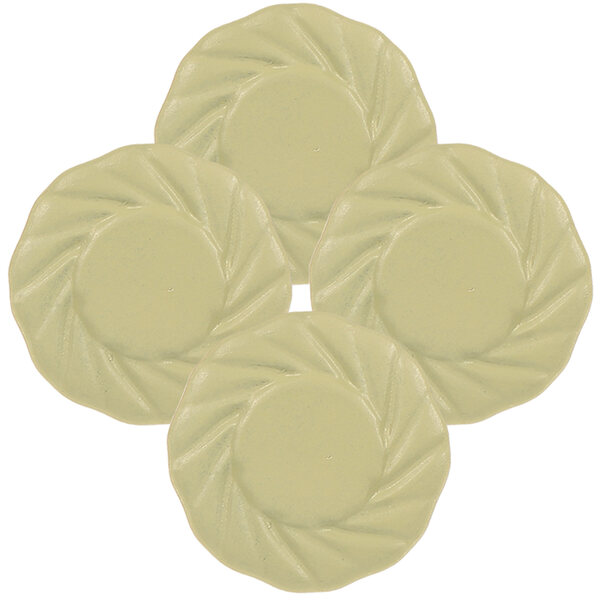 Set 4 mini piatti verdi in plastica per casa delle bambole, accessori decorativi