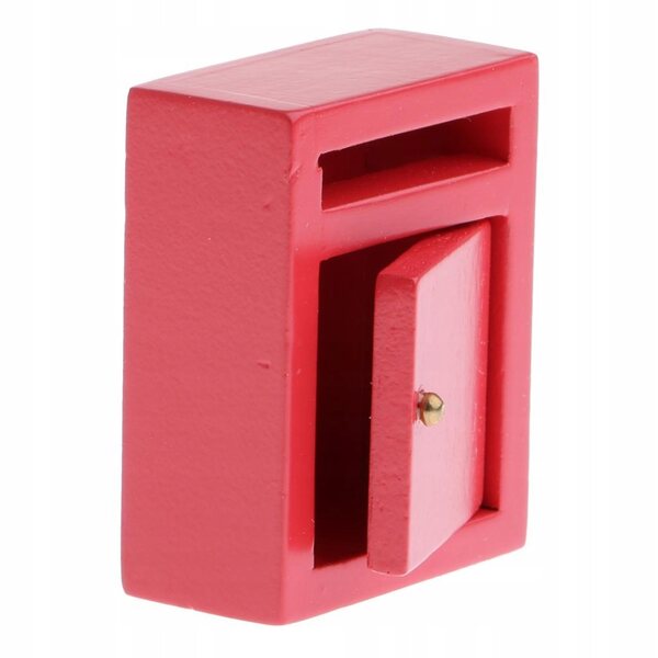 1/12 Dollhouse Miniaturowa skrzynka pocztowa Skrzynka pocztowa Dekoracja ogrodowa Czerwona