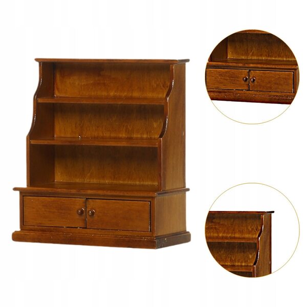 Hölzerner Puppenhaus-Miniaturschrank mit Schublade 1/12