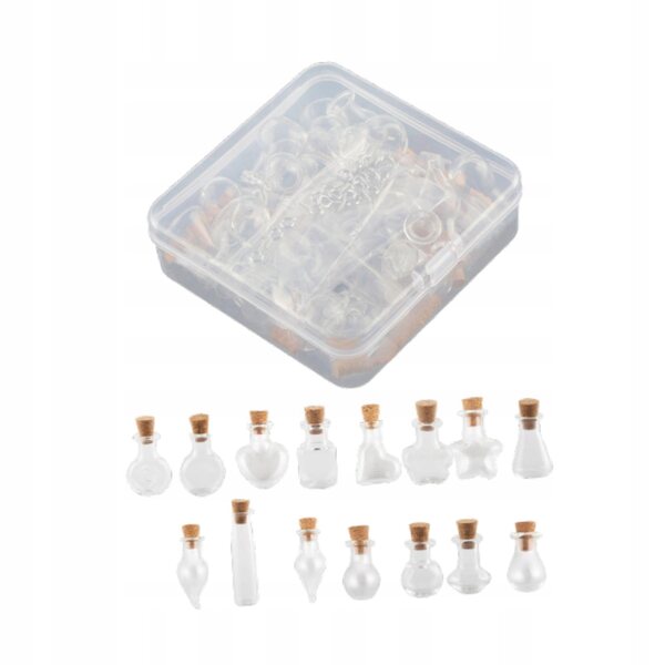 30 Mini-Glasflaschen mit Korken für Dekorationen und Bastelarbeiten