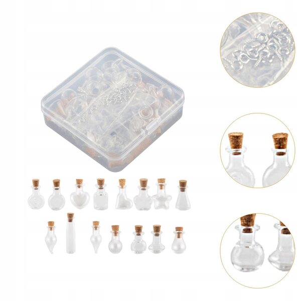 30 Mini-Glasflaschen mit Korken für Dekorationen und Bastelarbeiten