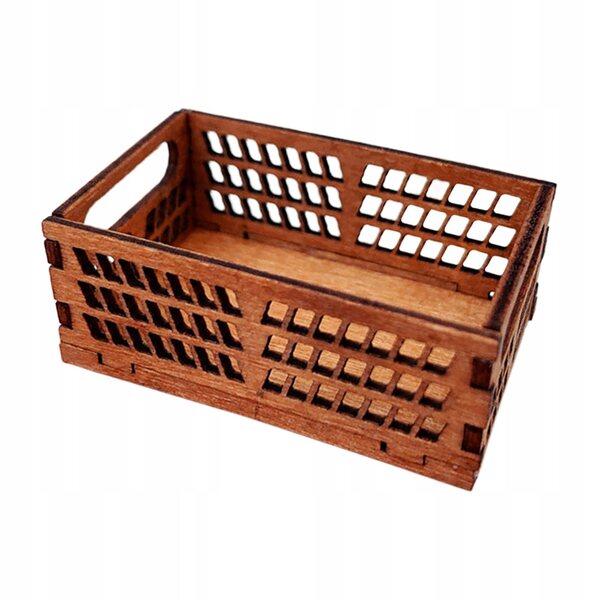 Miniatura in Legno 1:12 Cesto Portagioie per Casa delle Bambole, Marrone